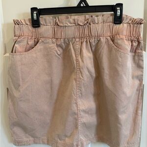 Pink Elastic Waist Skirt
